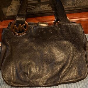 Michael Kors Black Leather Shoulder Bag